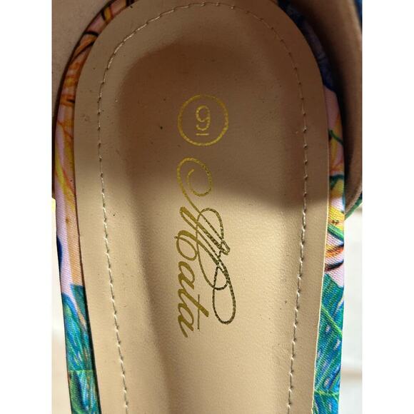 MATA Chunky Heel Pink Purple Floral Women's Size 9 - Picture 5 of 5